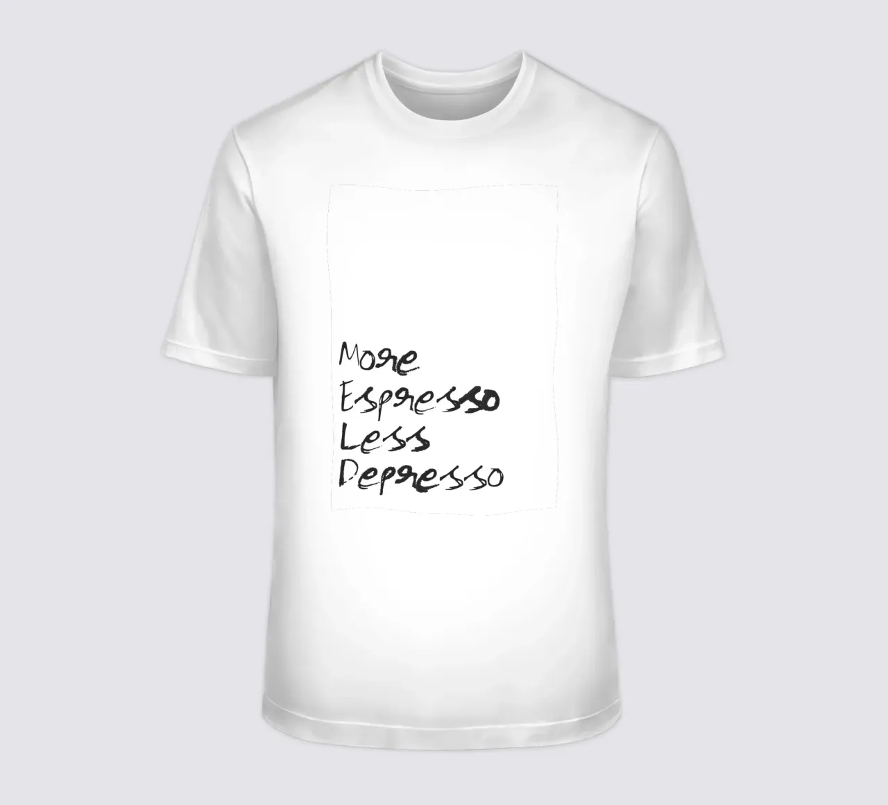 More Espresso, Less Depresso t-shirt da Attaboy Dsgn