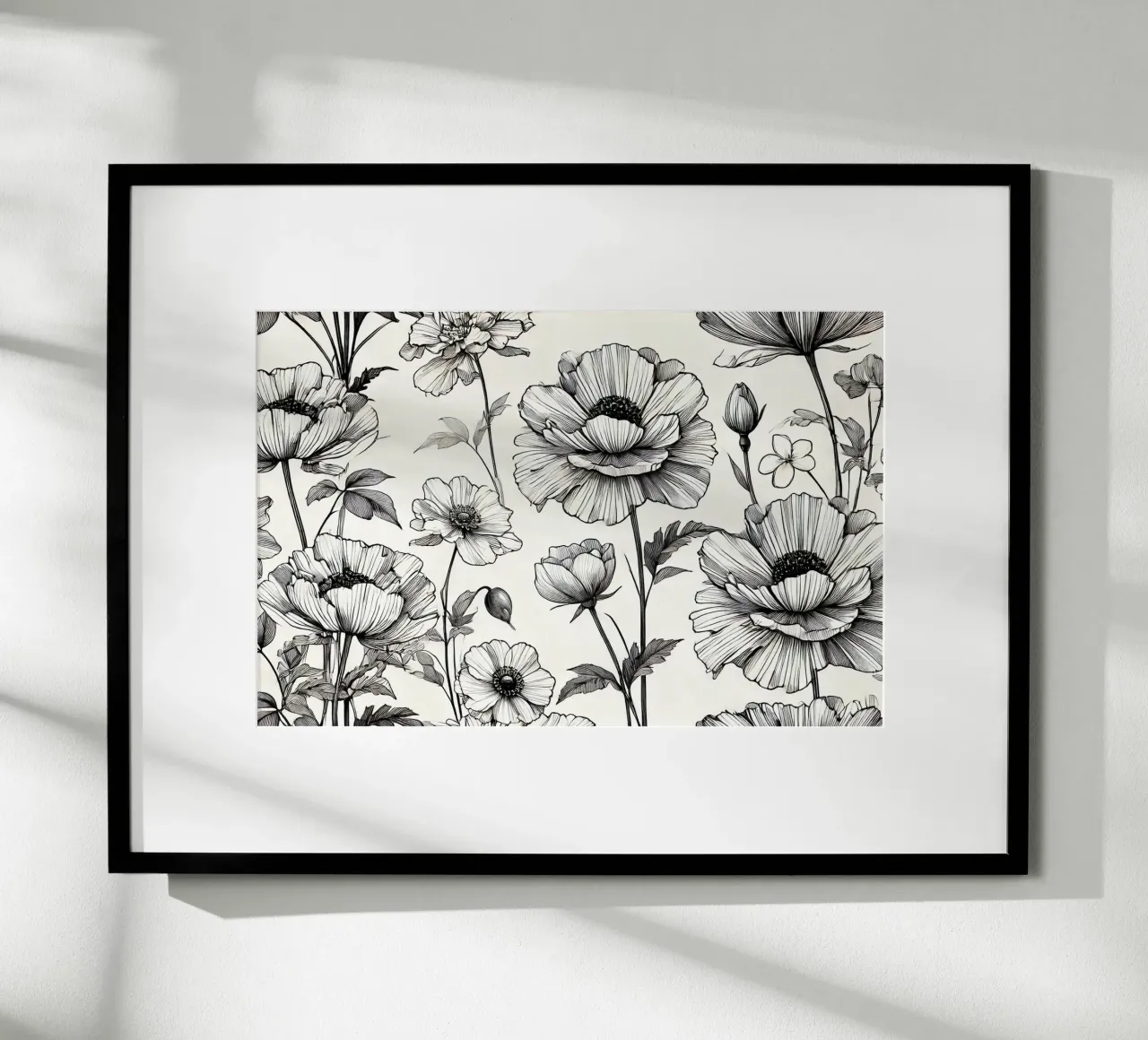 Ensemble di linee floreali poster con telaio in plastica da Chromatic Fusion Studio