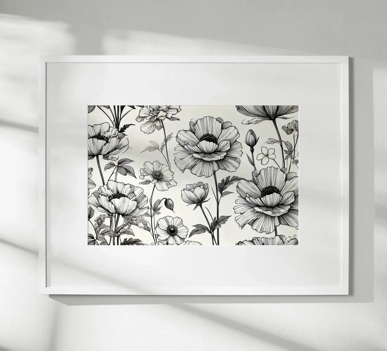 Ensemble di linee floreali poster con telaio in plastica da Chromatic Fusion Studio