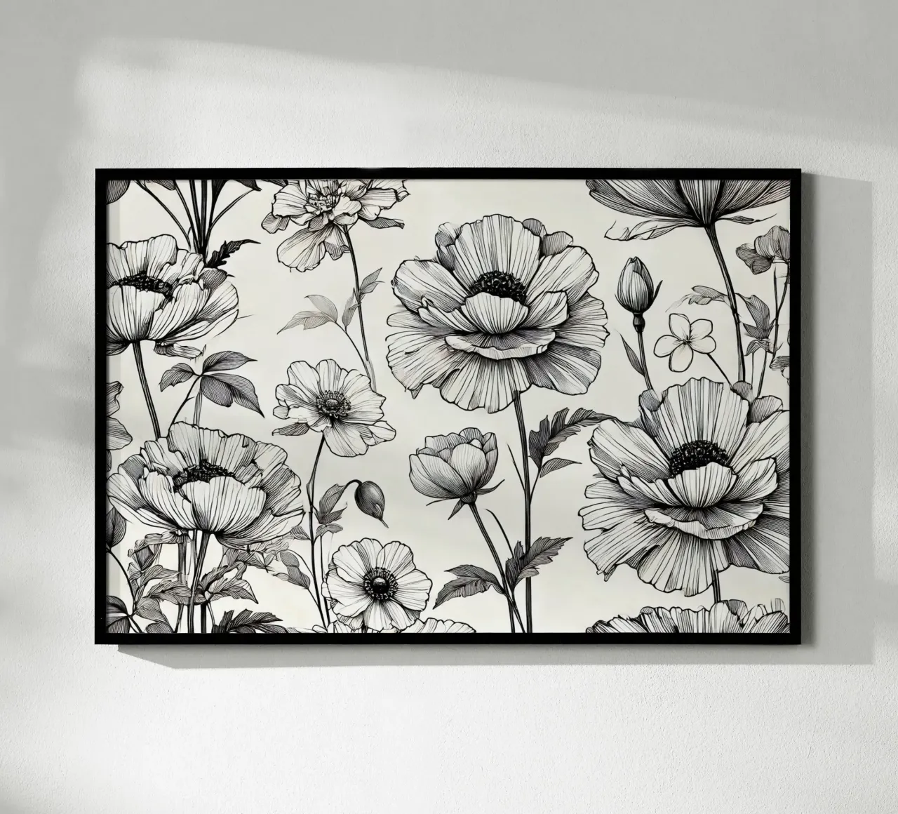 Ensemble di linee floreali poster con telaio in plastica da Chromatic Fusion Studio