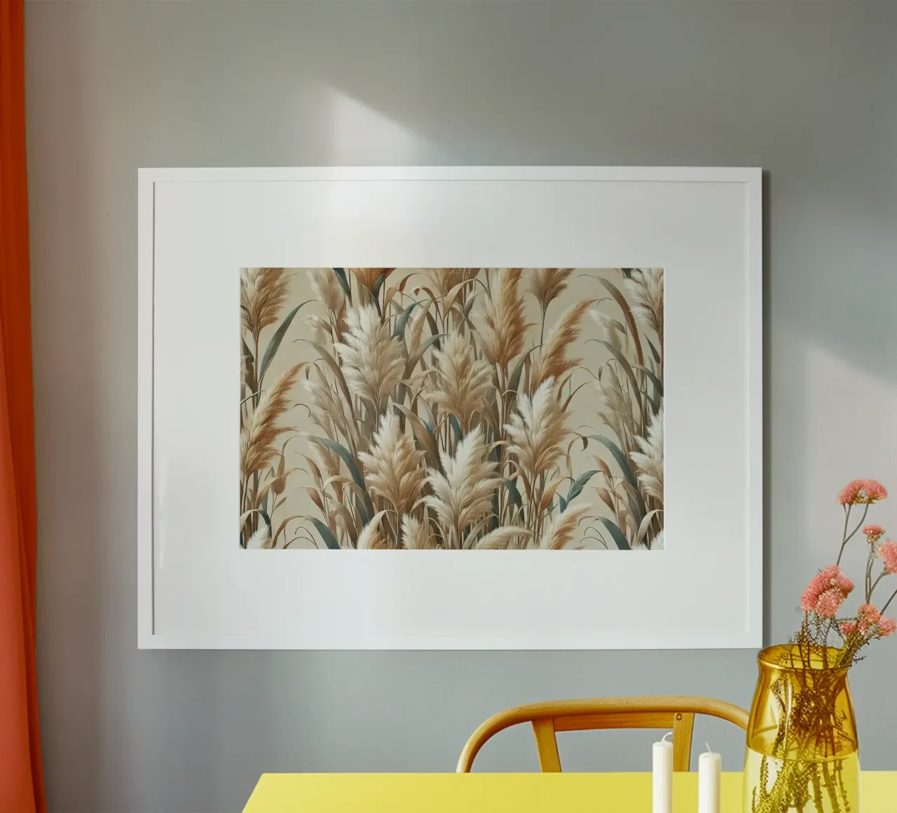 Campo di pampa d'oro poster con telaio in plastica da Chromatic Fusion Studio