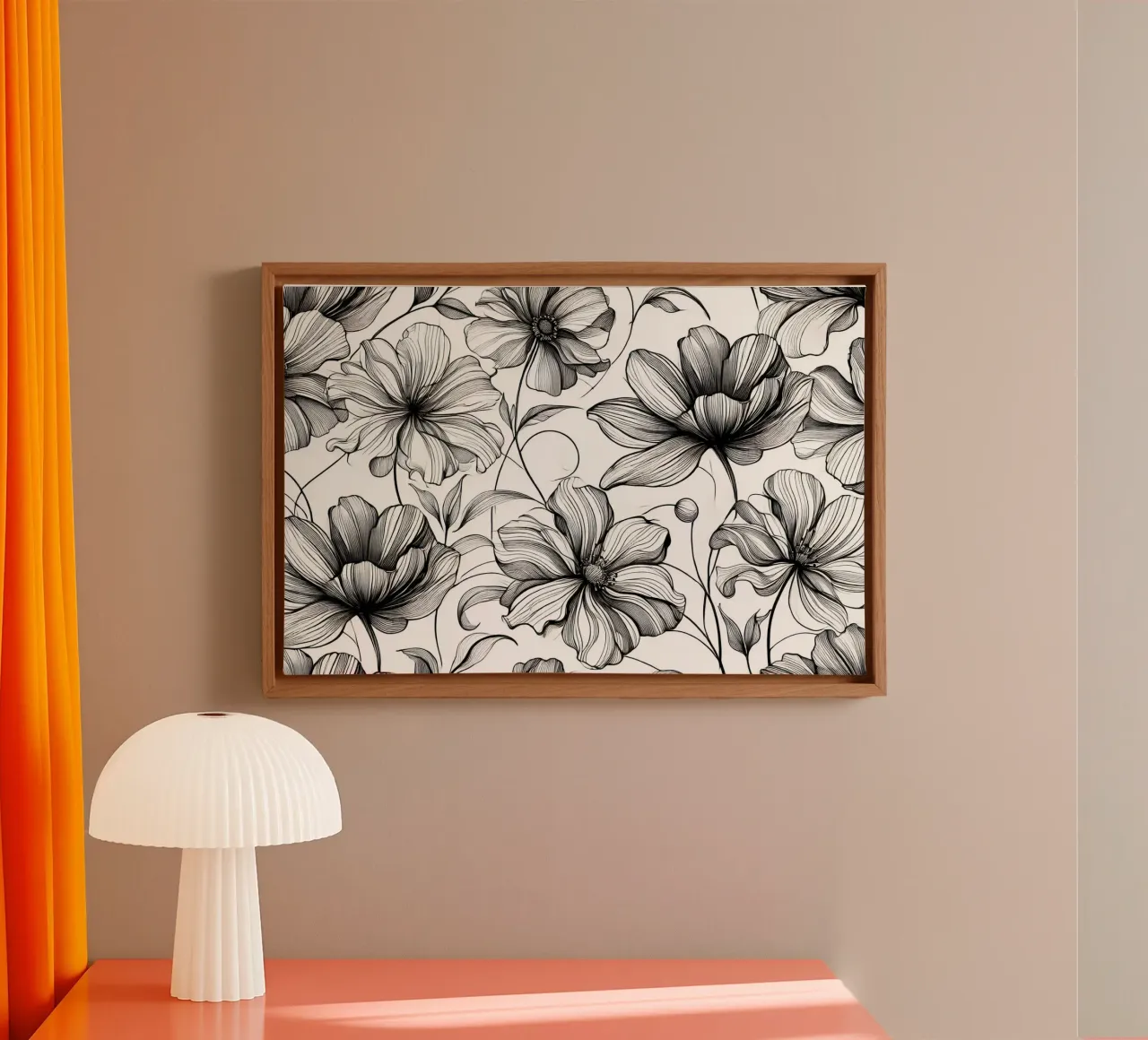Inktbloesem harmonie canvas met Baklijst van Chromatic Fusion Studio