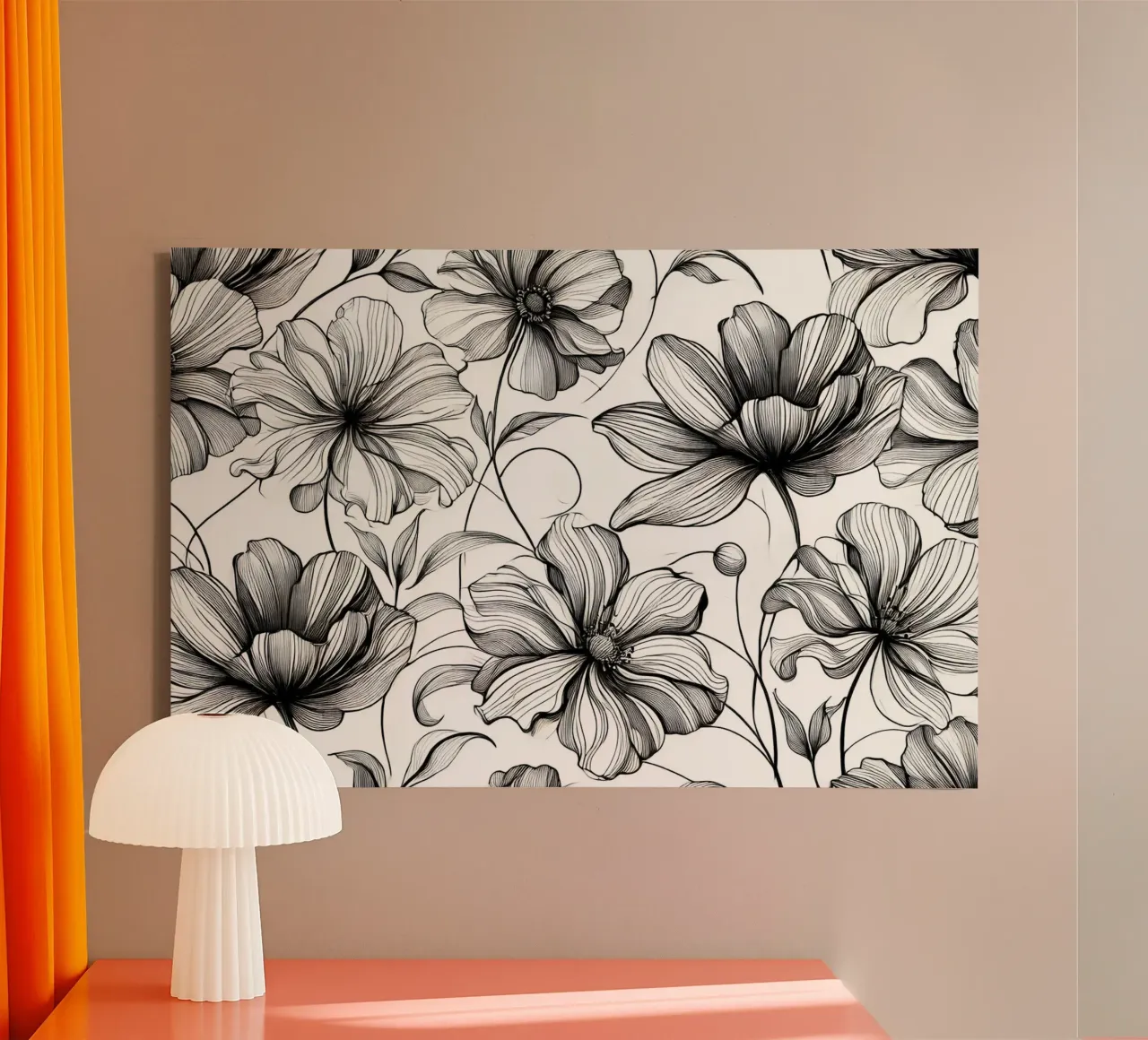Inktbloesem harmonie canvas met Baklijst van Chromatic Fusion Studio