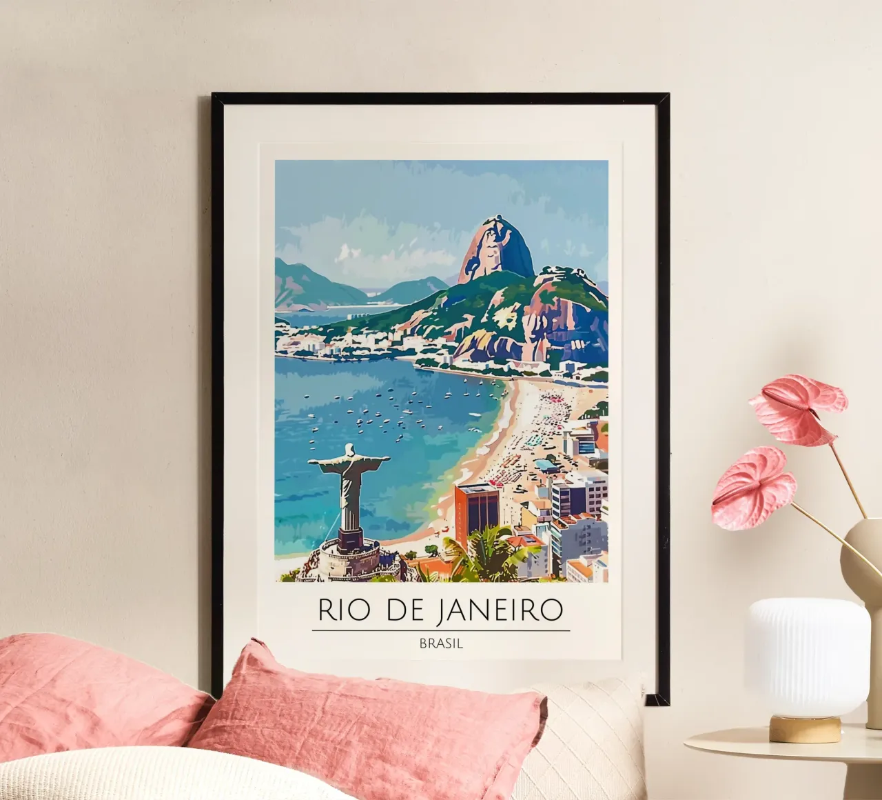 Poster del Cristo Redentore di Rio de Janeiro poster con telaio in alluminio da homdeco