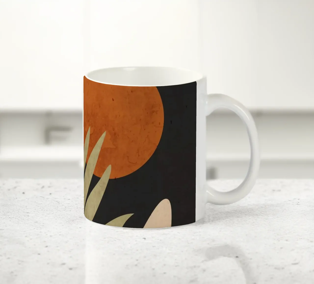 Tropisch blad - Abstracte kunst 9-1 keramische mok van ThingDesign
