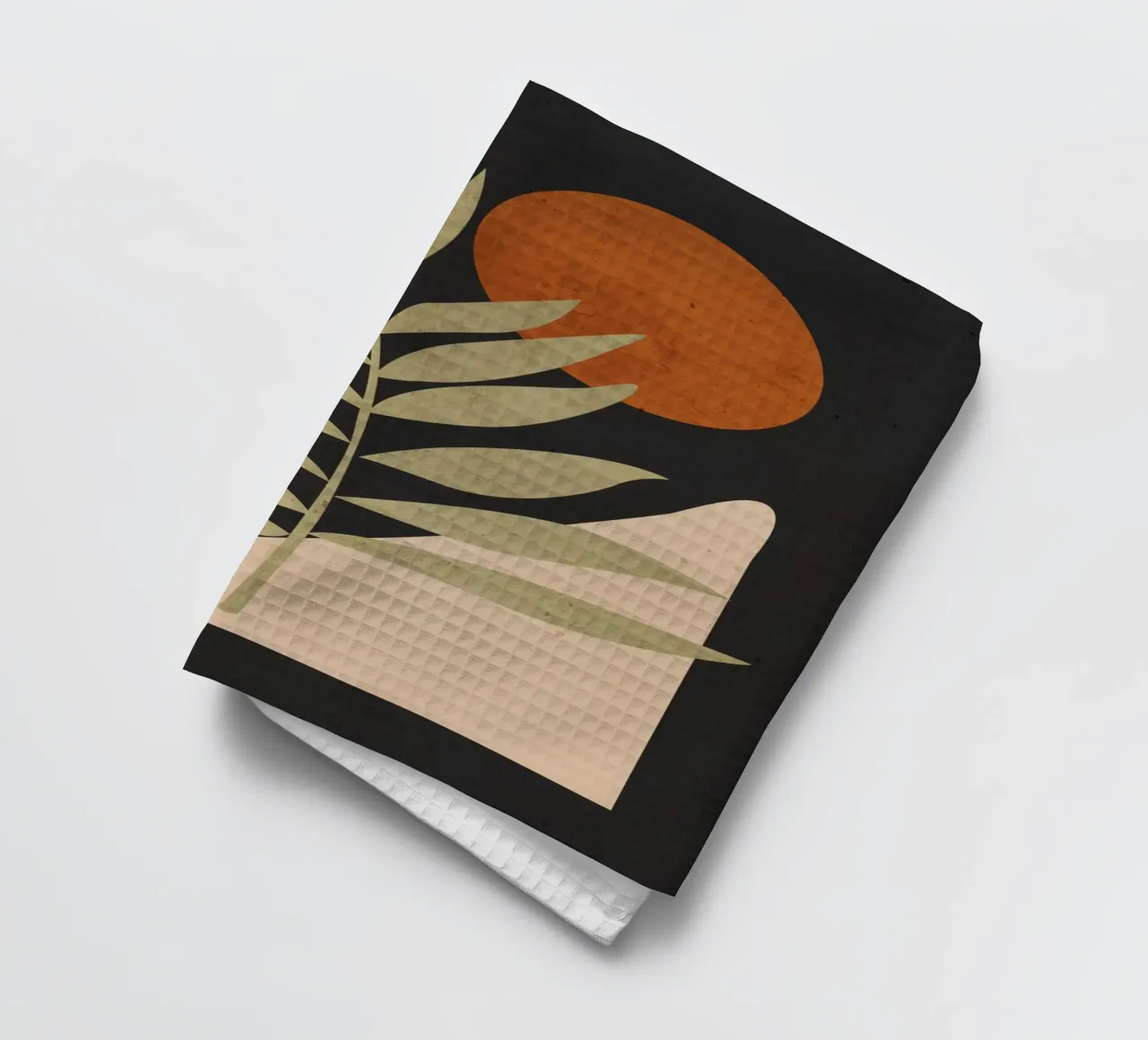 Tropisch blad - Abstracte kunst 9-1 theedoek van ThingDesign