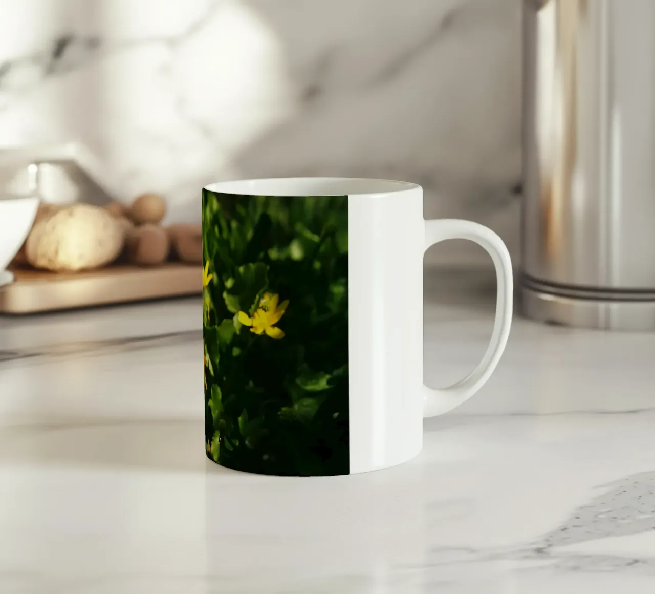 Fiori di campo gialli e vaso caduto - Racconto botanico tazza in ceramica da jay