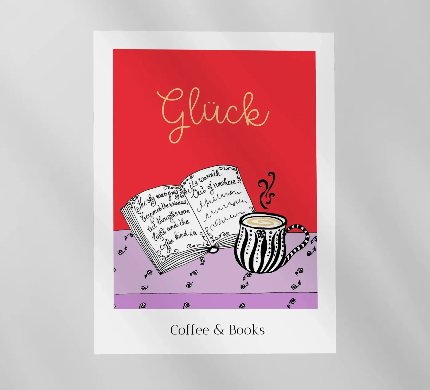 Happiness- Coffee & Books backlit folie van PaperLine Art