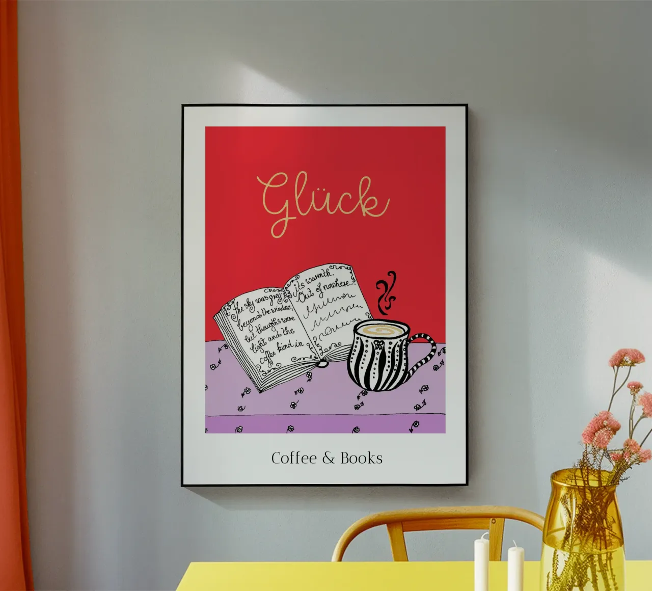 Felicità - Caffè e libri plexiglass da PaperLine Art