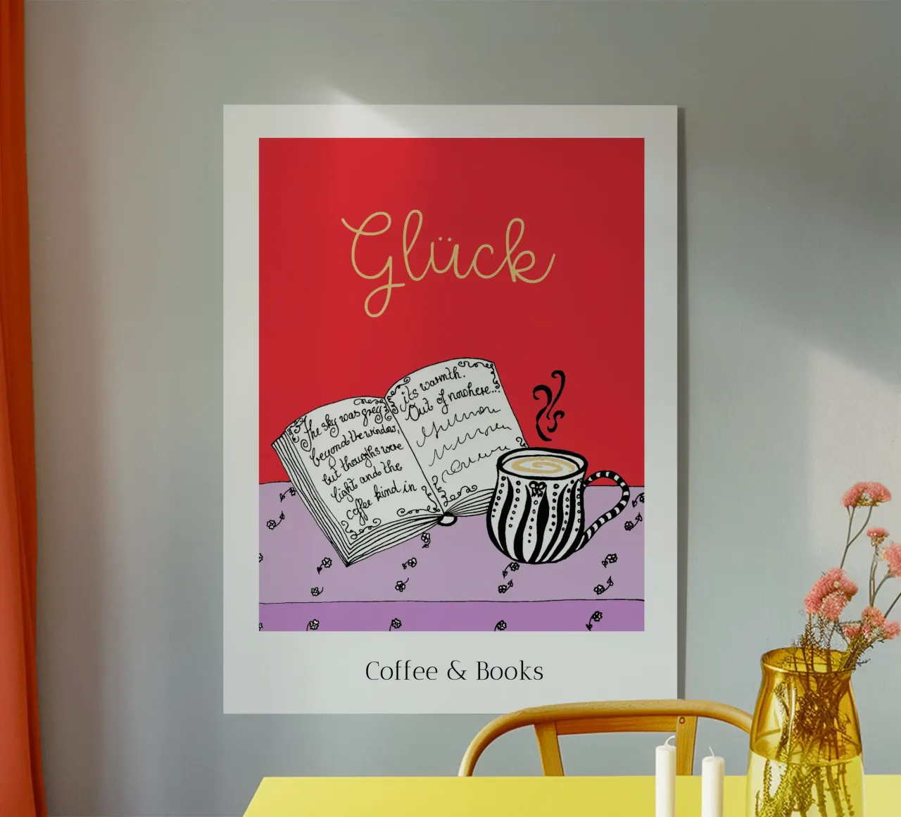 Felicità - Caffè e libri plexiglass da PaperLine Art