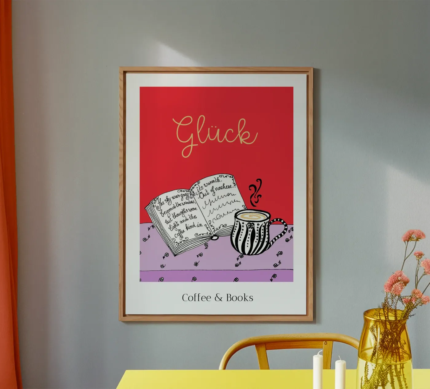 Happiness- Coffee & Books forex plate by PaperLine Art