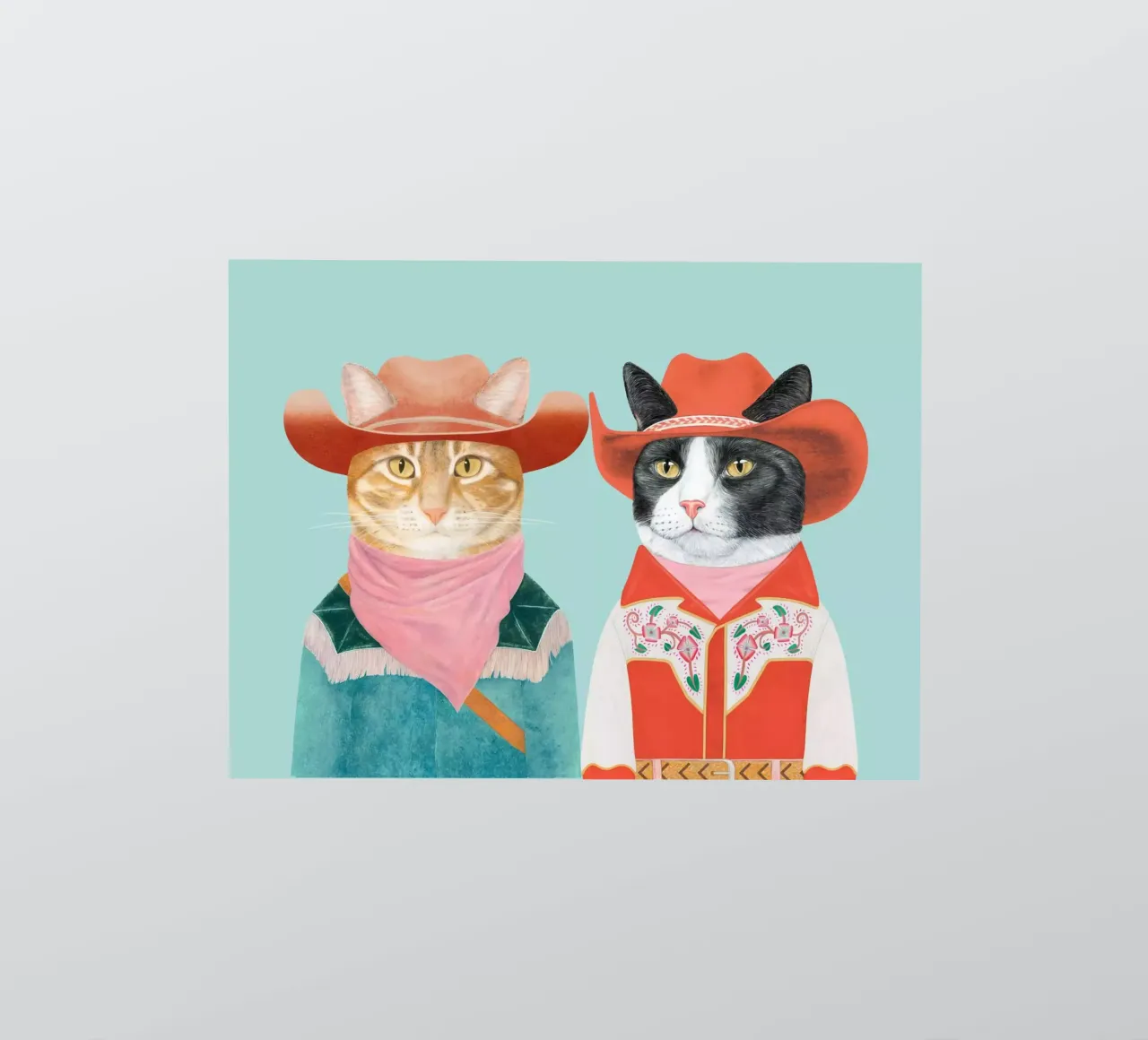 Rodeo Cats - Gato Ginger / Gato Tuxeda pegatina de Animal Crew