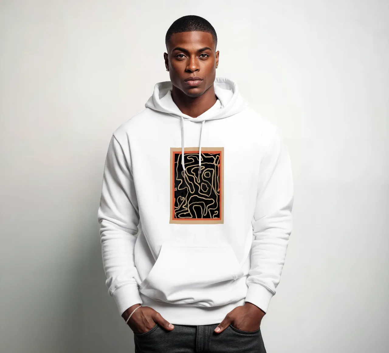 Line art astratta 159 felpa con cappuccio da ThingDesign