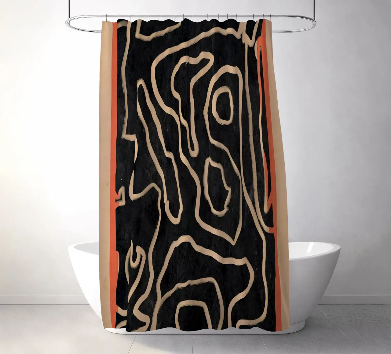 Abstract line art 159 shower curtain by ThingDesign