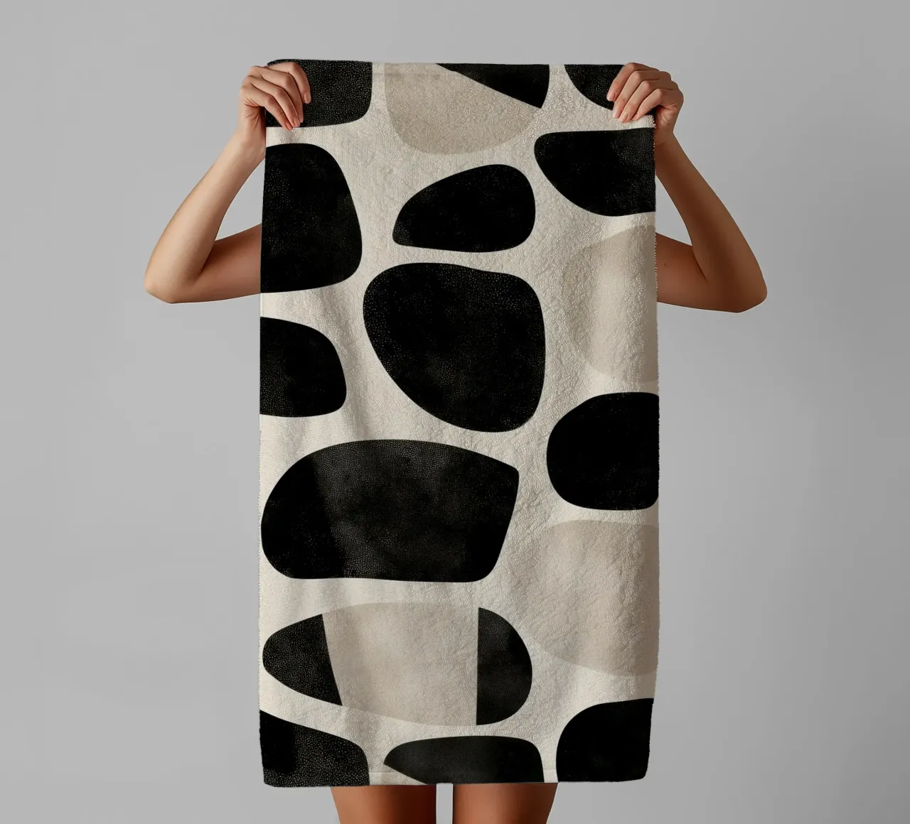 Abstract Zen pebble pattern | Meditative and grounding towel by Autofocus