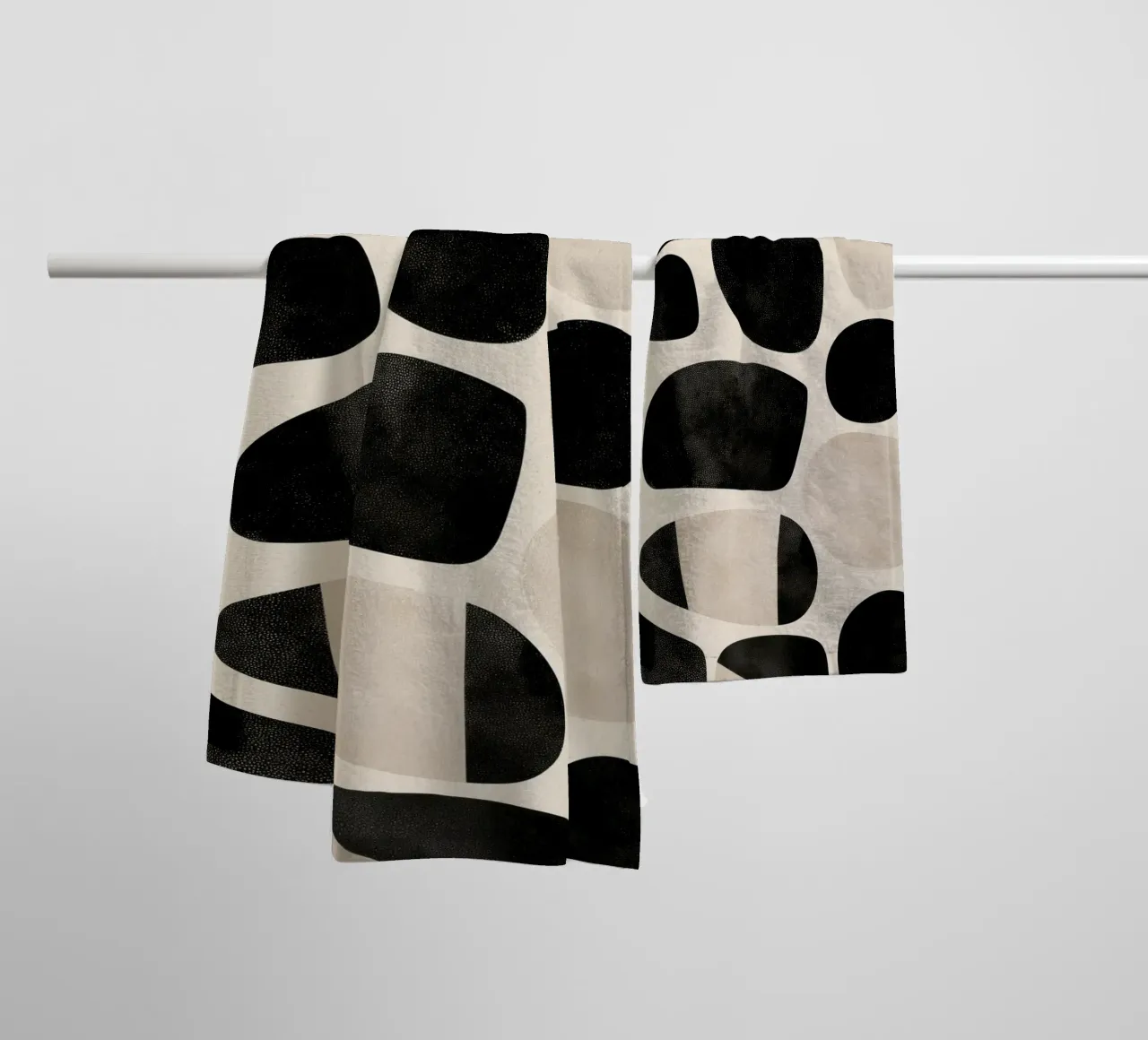 Abstract Zen pebble pattern | Meditative and grounding towel by Autofocus