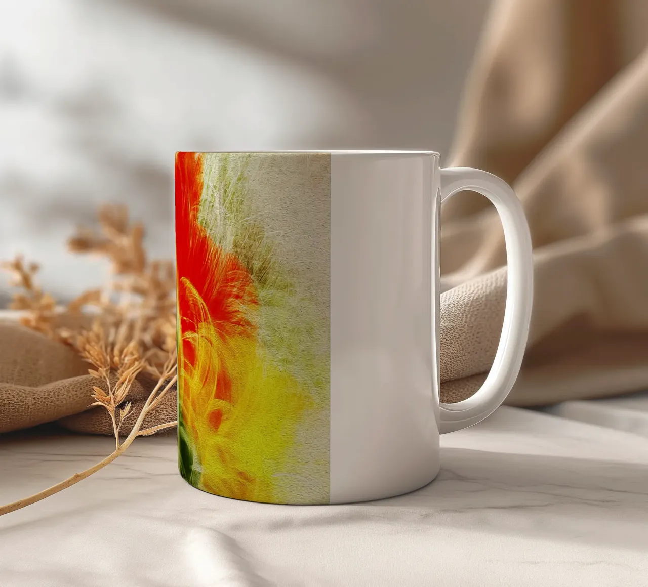 Loops floreali - Stampa astratta a colori in movimento tazza in ceramica da jay
