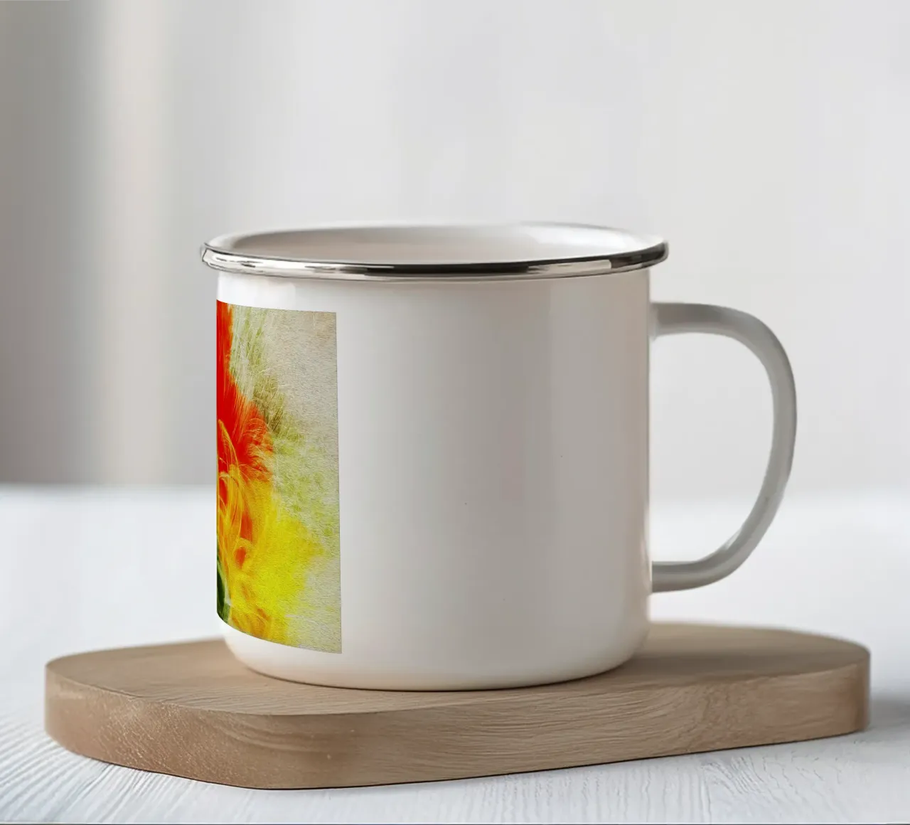 Loops floreali - Stampa astratta a colori in movimento tazza in smalto da jay