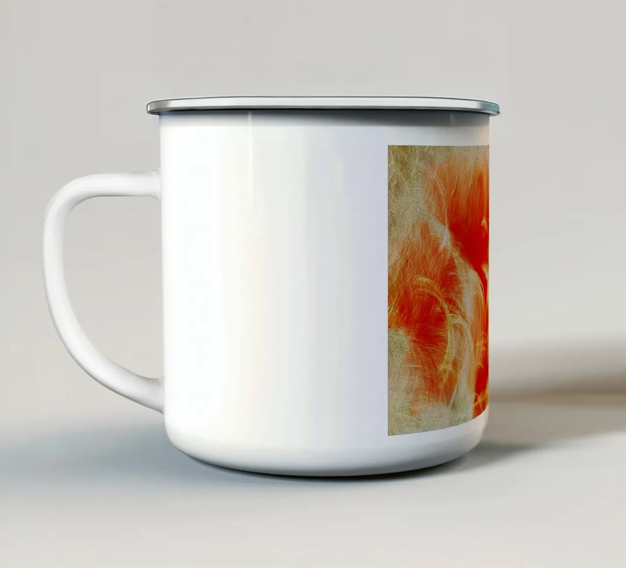 Loops floreali - Stampa astratta a colori in movimento tazza in smalto da jay