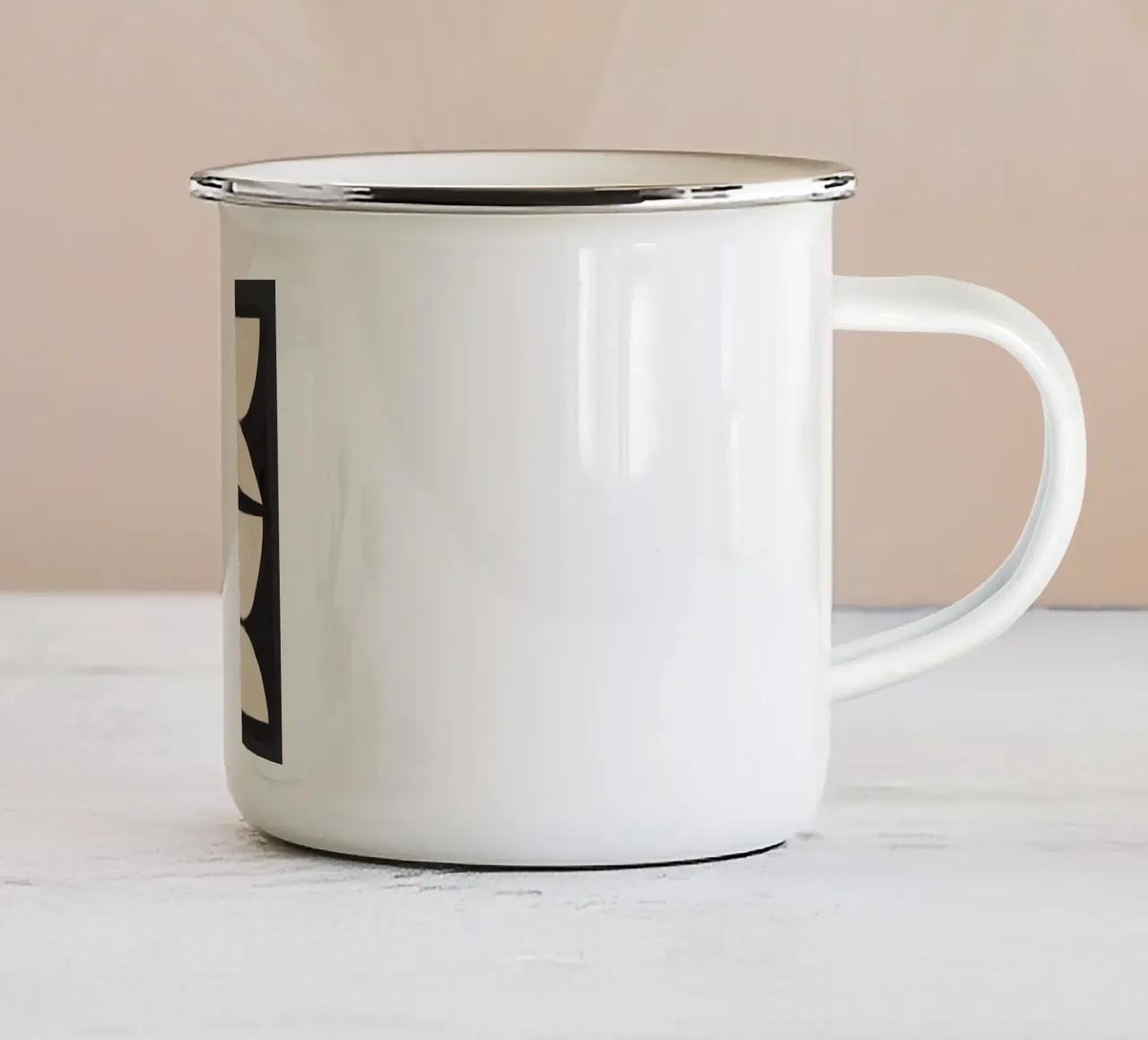 abstract minimaal 23/1 emaille mok van ThingDesign