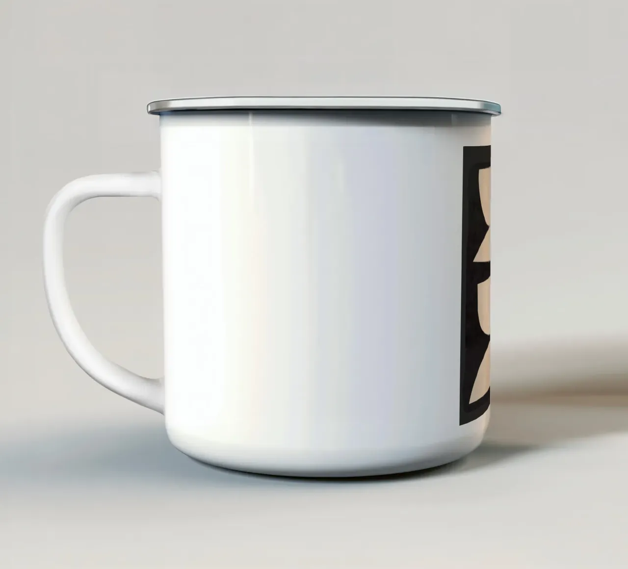abstract minimaal 23/1 emaille mok van ThingDesign
