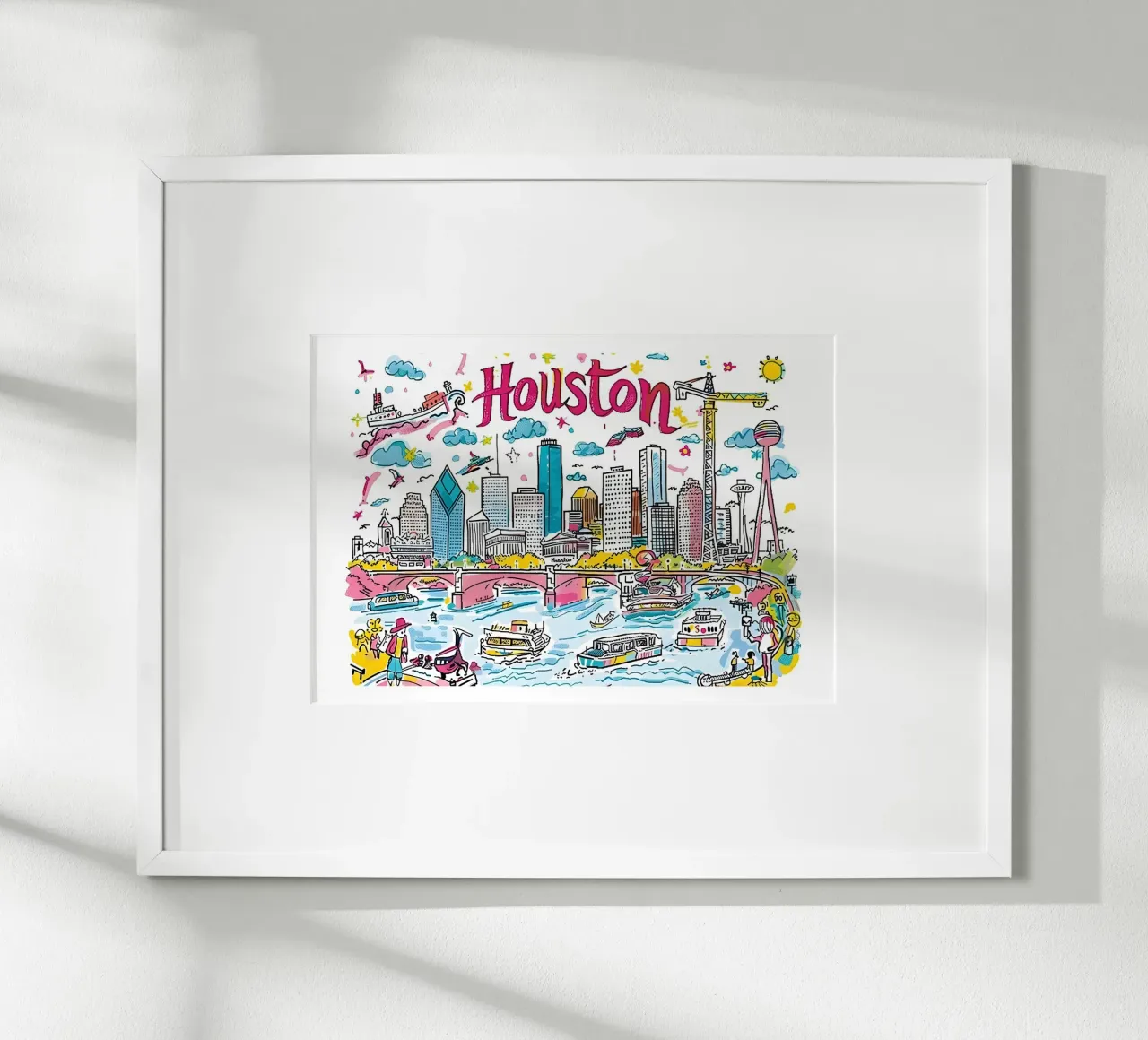 Houston Texas, città colorata e divertente Poster artistico poster da homdeco