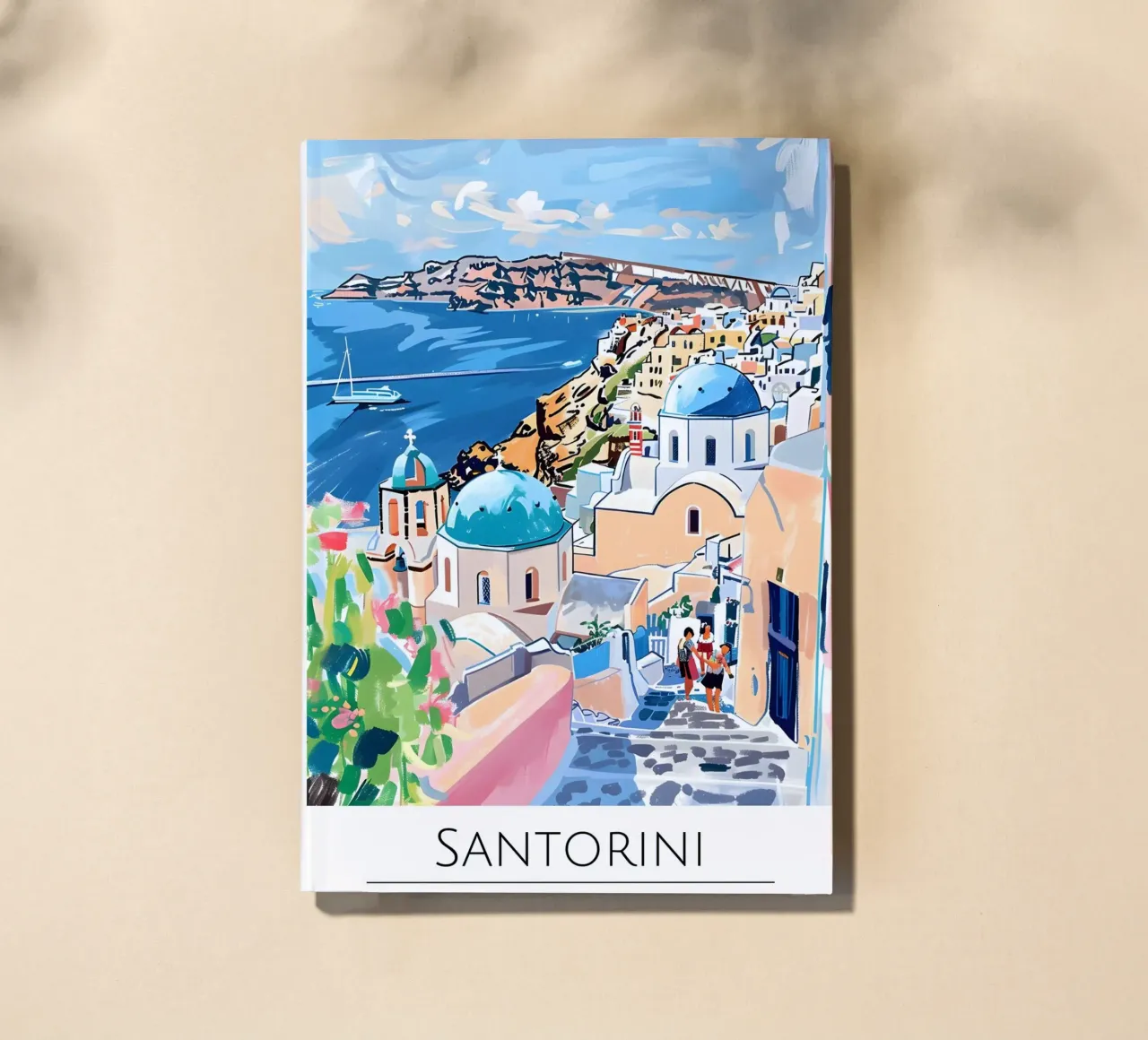 Santorini Grecia Cupole blu - Poster d'arte costiera diario da homdeco