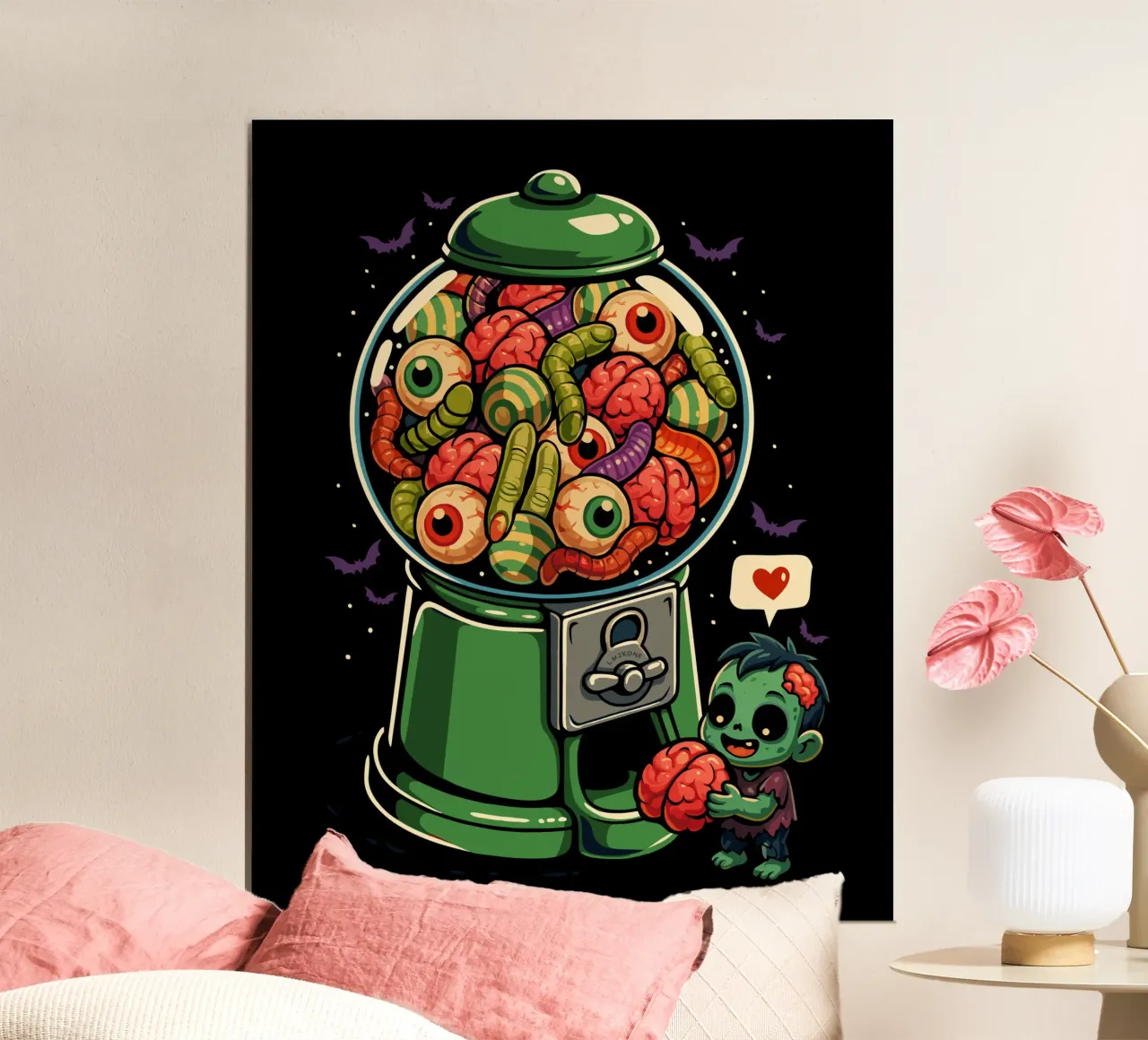 Gumball Halloween Zombie poster con telaio in legno da LM2KONE