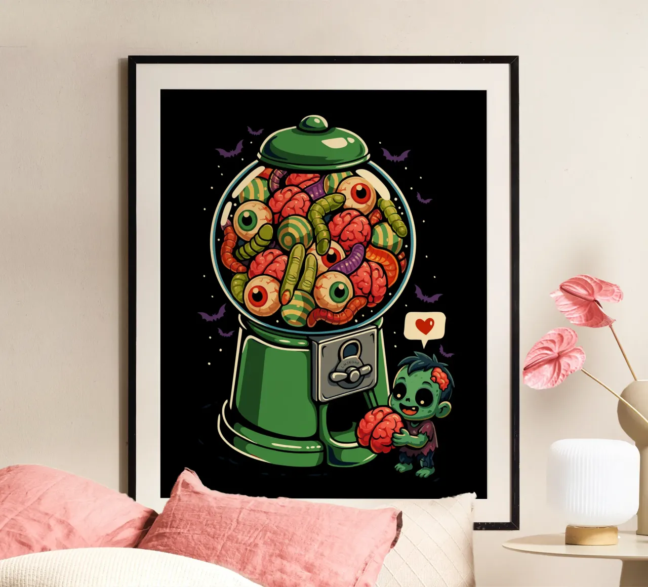Gumball Halloween Zombie poster con telaio in legno da LM2KONE