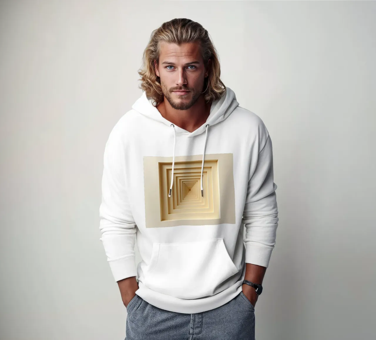 Nested Square Frames dans les tons de beige sweat à capuche de DesignDoodle