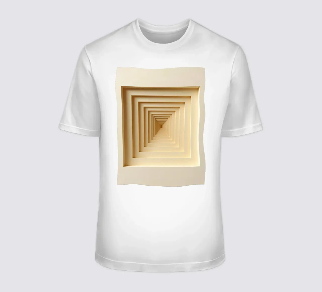 Nested Square Frames in Beige Tones T-Shirt von DesignDoodle