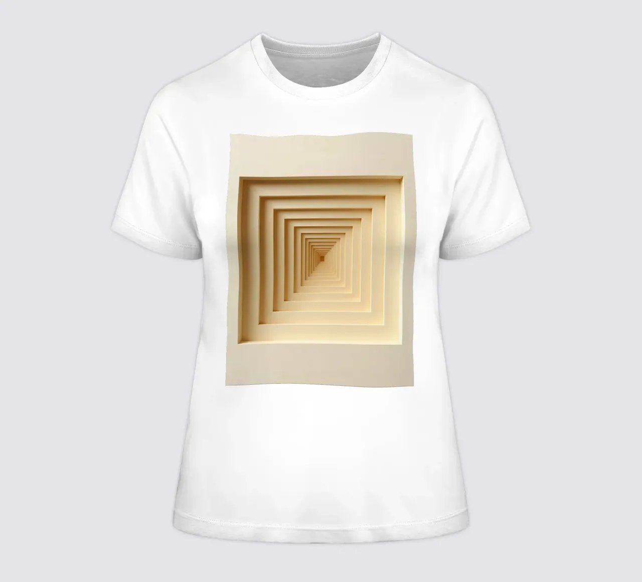 Nested Square Frames in Beige Tones Frauen T-Shirt von DesignDoodle