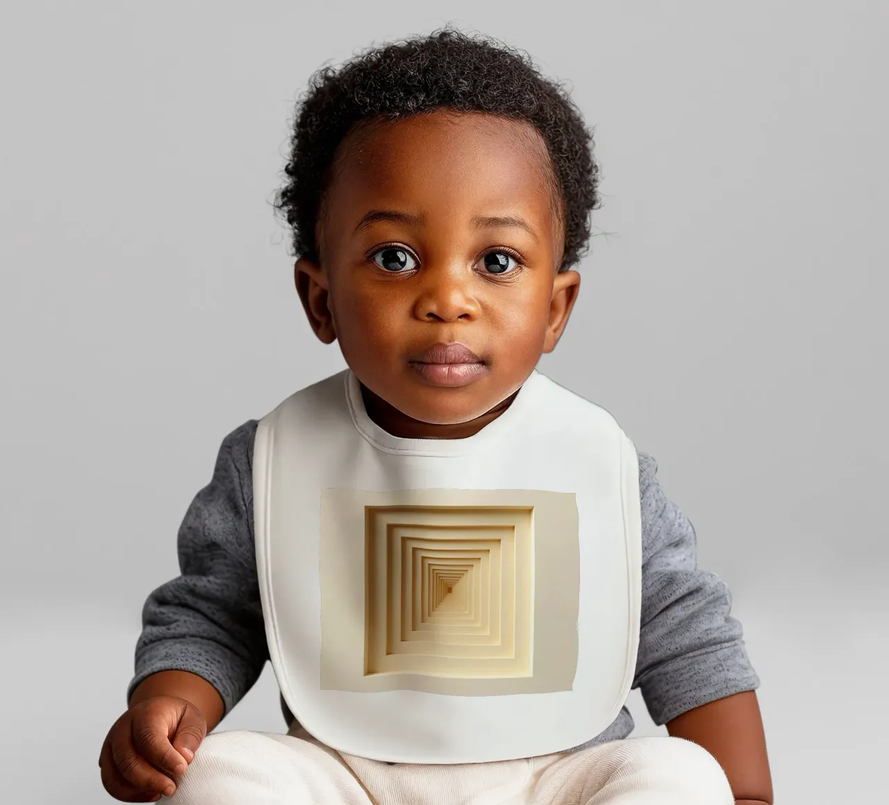 Nested Square Frames in Beige Tones Babylätzchen von DesignDoodle