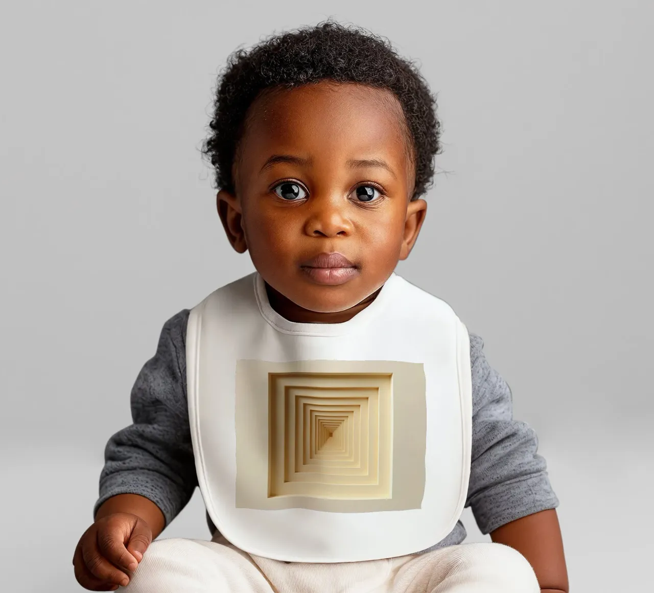 Nested Square Frames in Beige Tones Babylätzchen von DesignDoodle