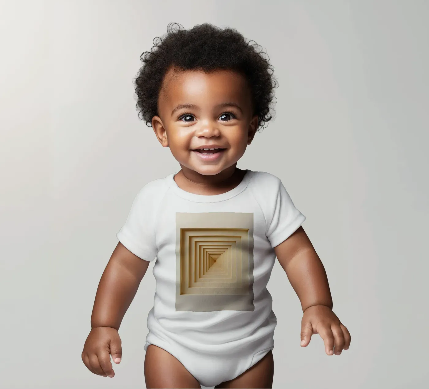 Nested Square Frames dans les tons de beige body bébé de DesignDoodle