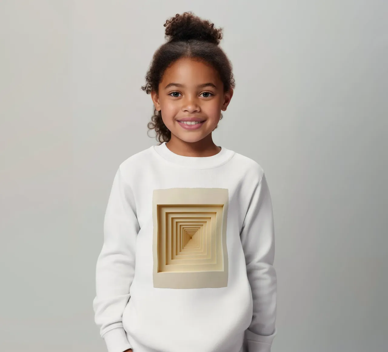 Nested Square Frames dans les tons de beige sweat enfant de DesignDoodle