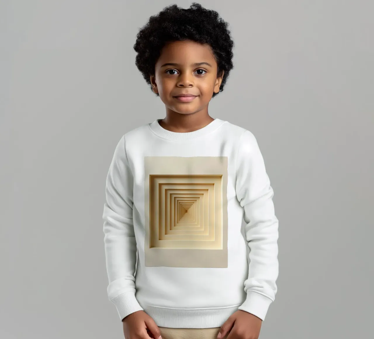 Nested Square Frames dans les tons de beige sweat enfant de DesignDoodle