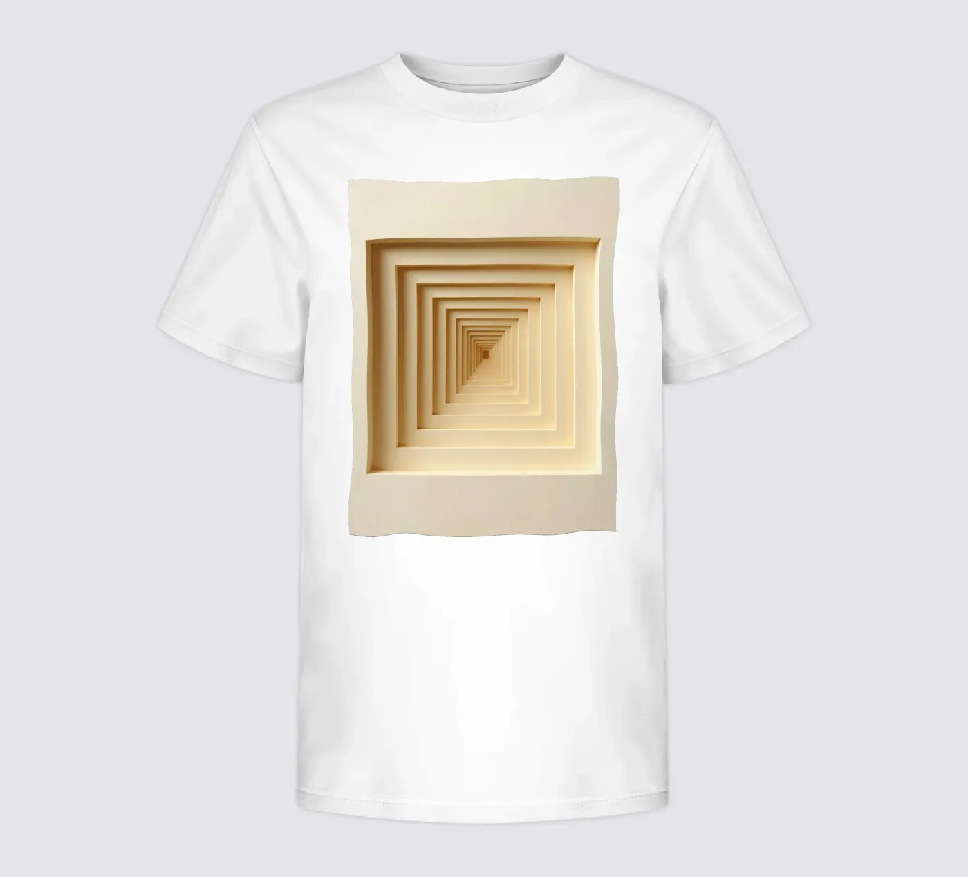 Geneste vierkante frames in beige tinten kinder t-shirt van DesignDoodle
