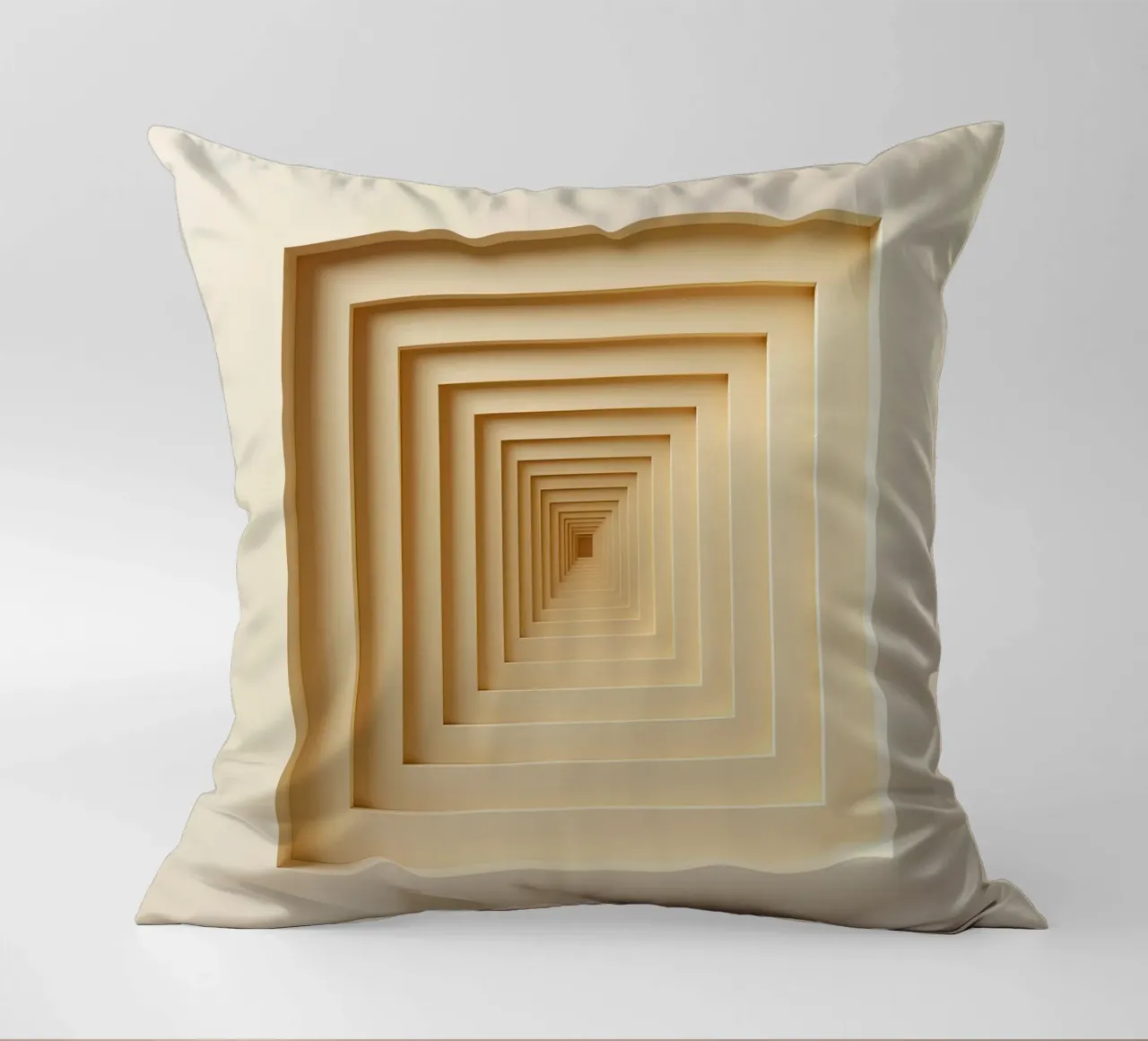 Nested Square Frames in Beige Tones decorative cushion by DesignDoodle
