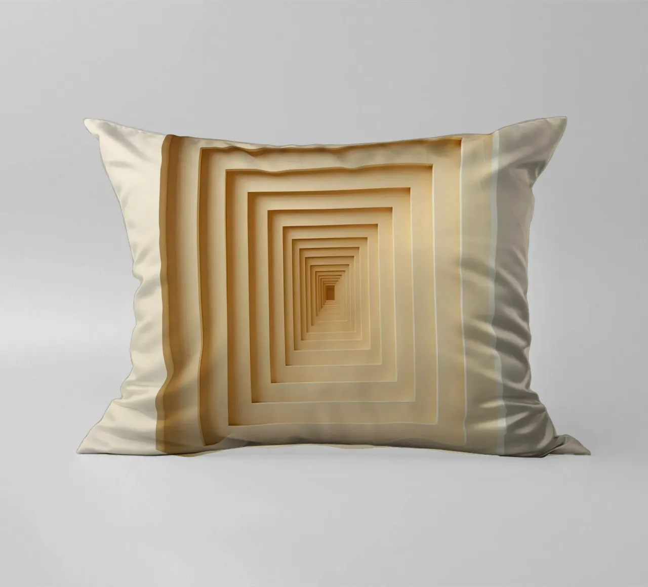 Nested Square Frames in Beige Tones decorative cushion by DesignDoodle