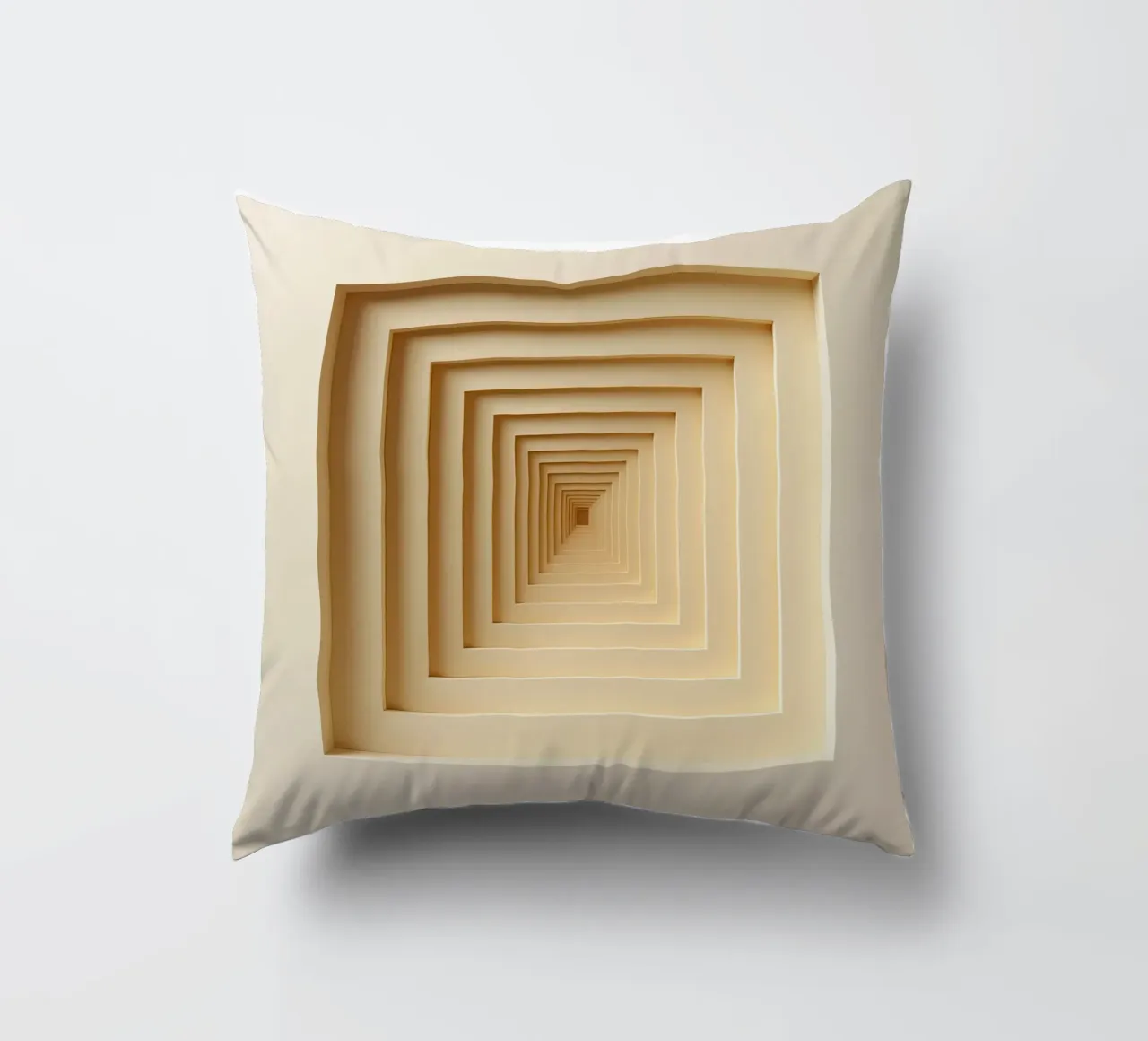 Nested Square Frames in Beige Tones decorative cushion by DesignDoodle