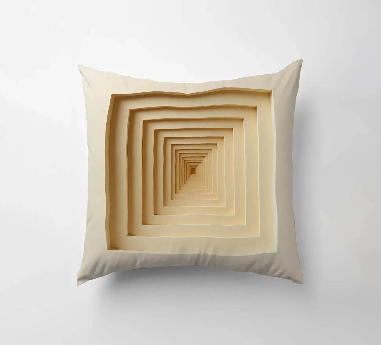 Nested Square Frames in Beige Tones decorative cushion by DesignDoodle