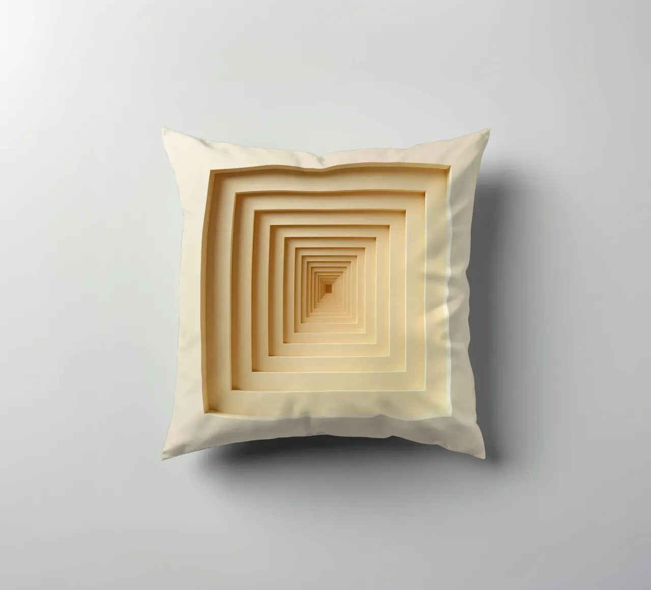 Nested Square Frames in Beige Tones decorative cushion by DesignDoodle
