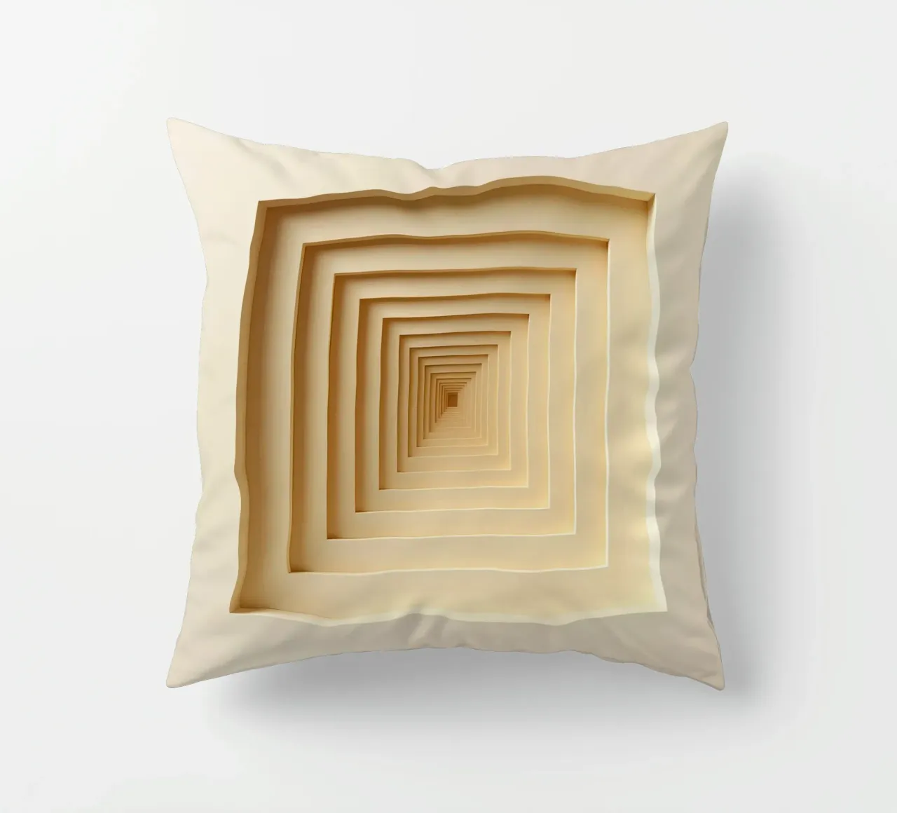 Nested Square Frames in Beige Tones decorative cushion by DesignDoodle