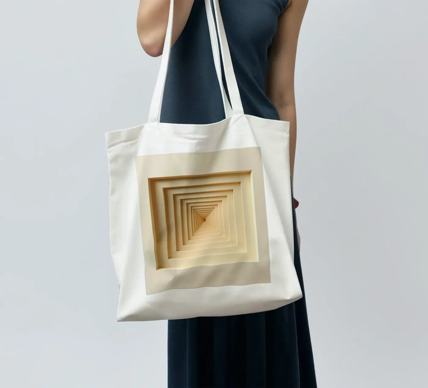 Nested Square Frames in Beige Tones tote bag by DesignDoodle
