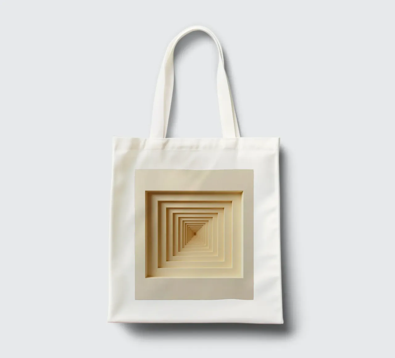 Nested Square Frames in Beige Tones Jutebeutel von DesignDoodle