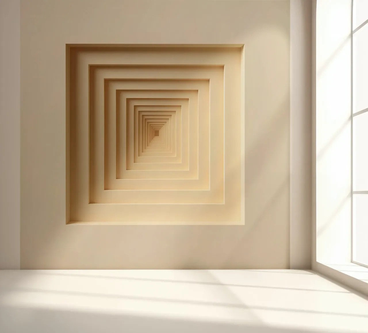 Nested Square Frames in Beige Tones Fototapete von DesignDoodle