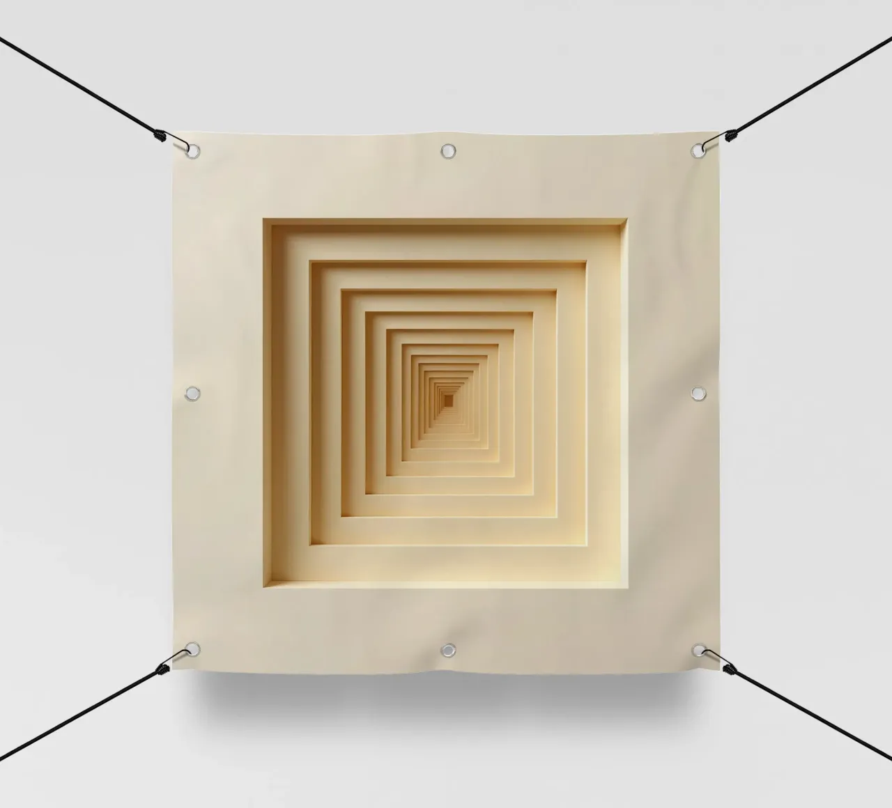 Nested Square Frames in Beige Tones PVC Plane von DesignDoodle