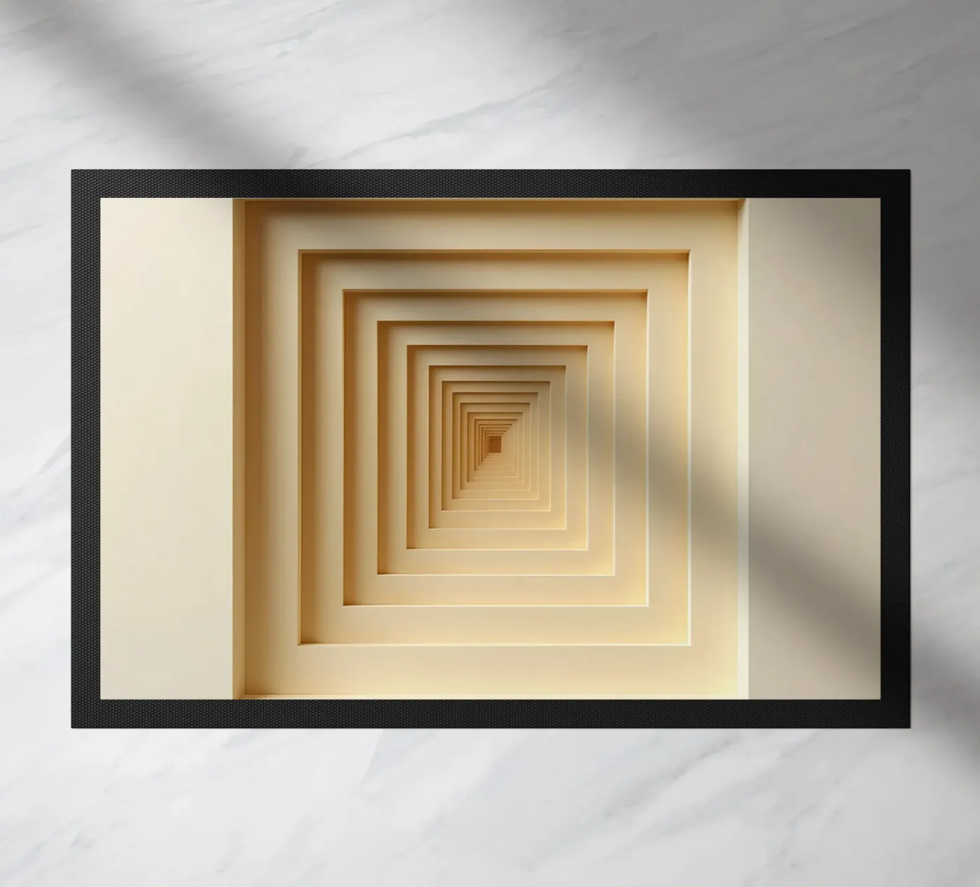 Nested Square Frames in Beige Tones doormat by DesignDoodle