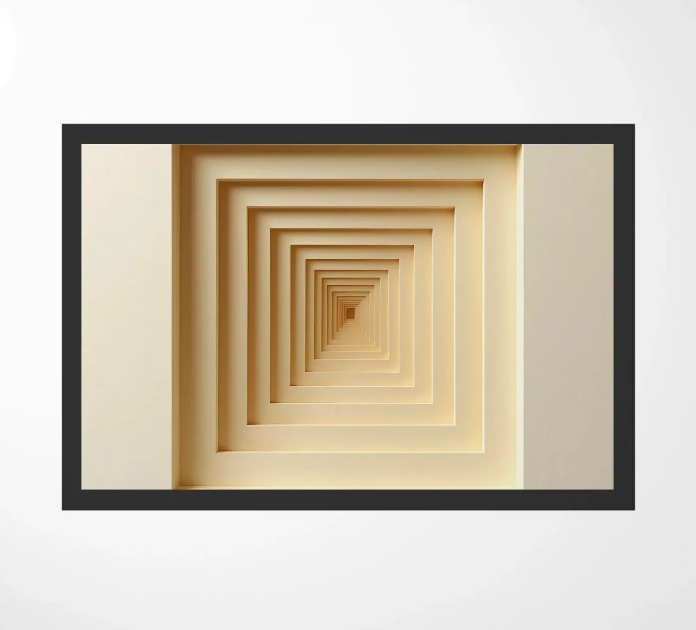 Nested Square Frames in Beige Tones doormat by DesignDoodle